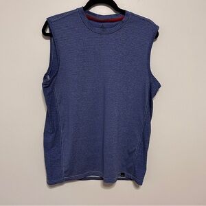 Prana Tank Top Mens Size Medium Blue/White Performance Summer Running Athleisure